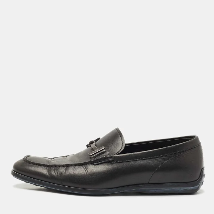 Tod's Black Leather Slip On Loafers Size 42.5