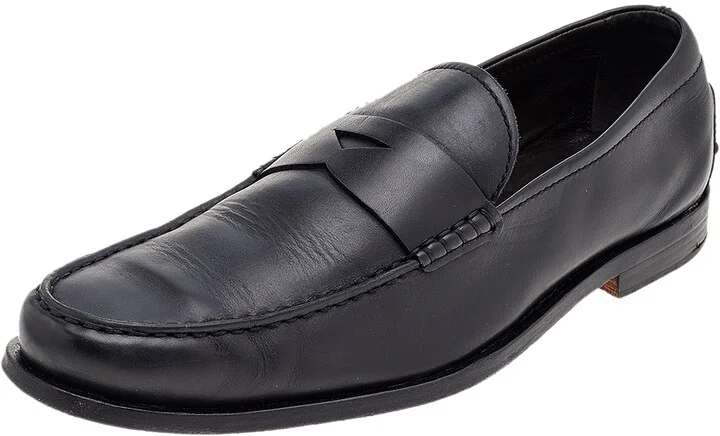 Tod's Black Leather Slip on Loafers Size 42.5
