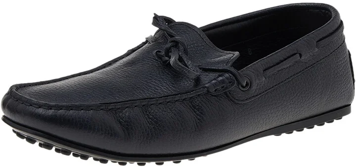 Tod's Black Leather Slip On Loafers Size 42