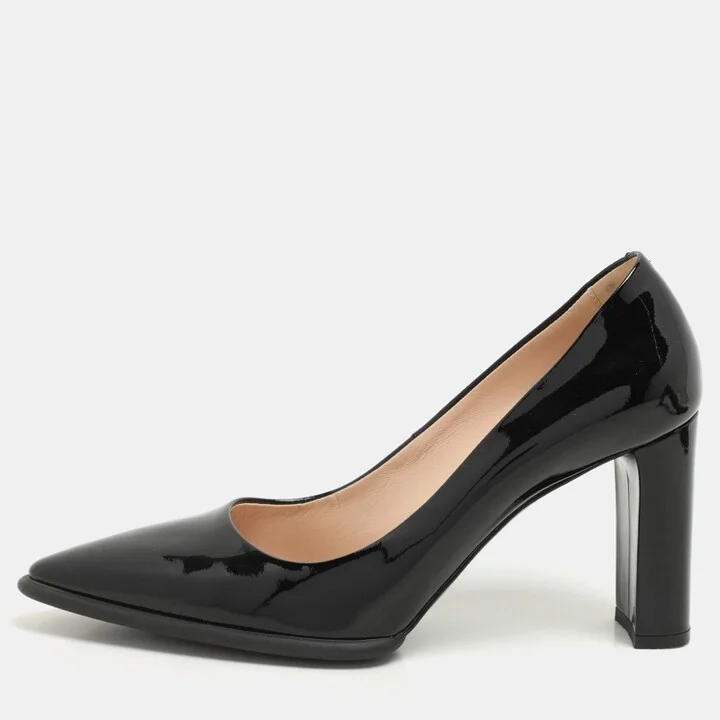 Tod's Black Patent Leather Pointed Toe Pumps Size 38