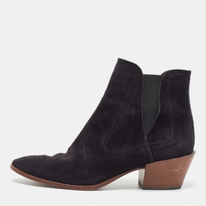 Tod's Black Suede Ankle Boots Size 39.5