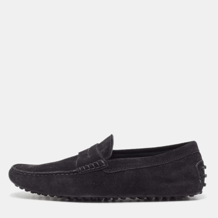 Tod's Black Suede Penny Loafers Size 39