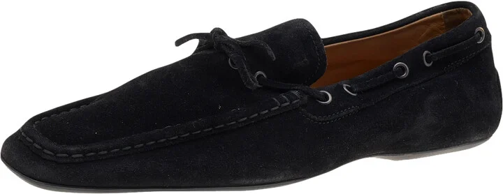 Tod's Black Suede Slip on Loafers Size 44.5