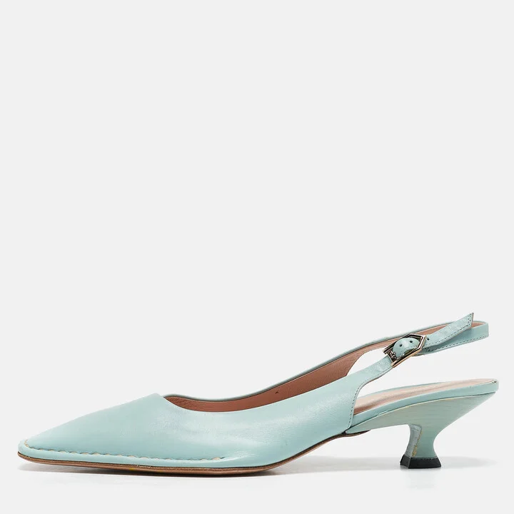 Tod's Blue Leather Slingback Pumps Size 40