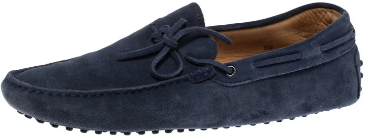 Tod's Blue Suede Bow Driving Loafers Size 44