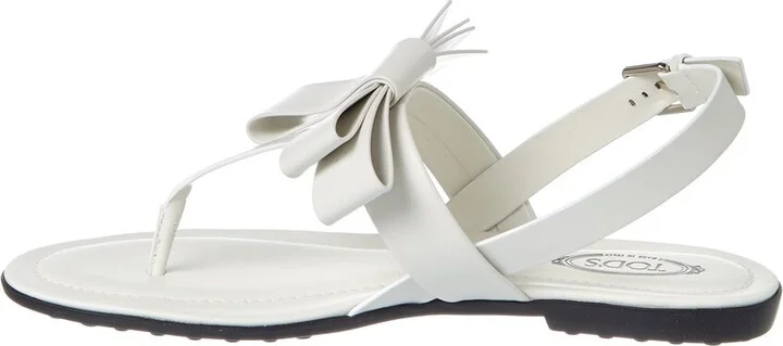 Tods Bow Leather Sandal - Image 2