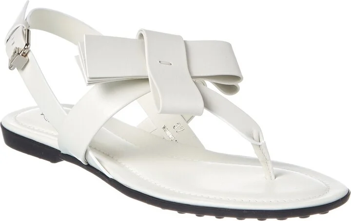 Tods Bow Leather Sandal