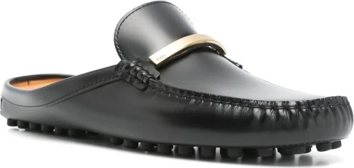 Tod'S Branded Metal Bar Leather Gommino Mules Shoes - Image 2