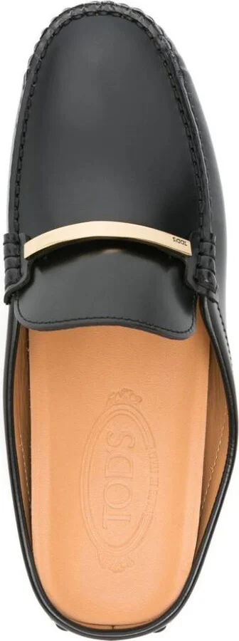 Tod'S Branded Metal Bar Leather Gommino Mules Shoes - Image 4