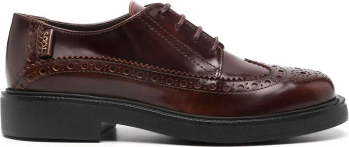 Tod'S Brogue Laced Tag Logo Shoes
