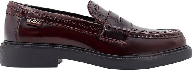 Tod's Brogue-Trim Almond Toe Loafers