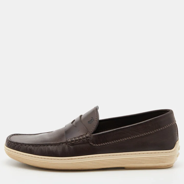 Tod's Brown Leather Driver Loafers Size 39.5