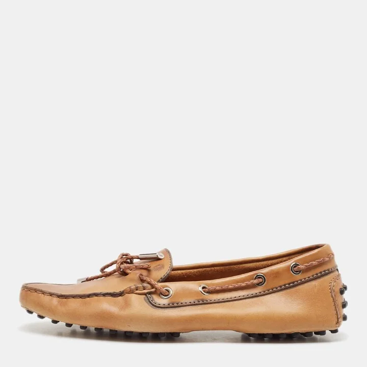 Tod's Brown Leather Penny Loafers Size 38