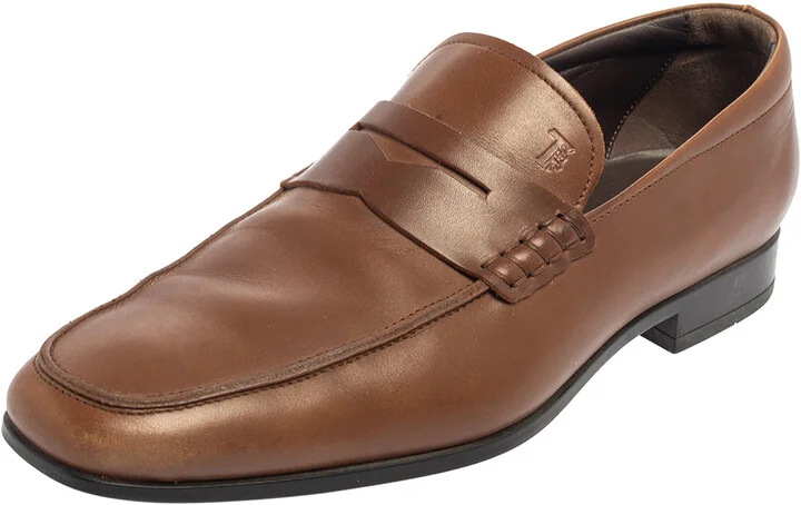 Tod's Brown Leather Slip On Loafers Size 39.5