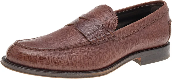 Tod's Brown Leather Slip on Loafers Size 41.5