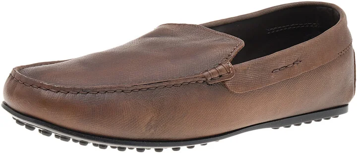 Tods Brown Leather Slip on Loafers Size 42.5