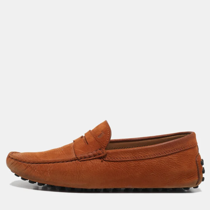 Tod's Brown Nubuck Leather Driver Loafers Size 39.5