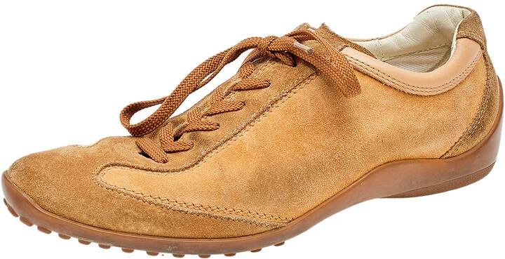 Tod's Brown Suede Low Top Sneakers Size 37.5