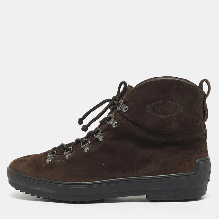 Tod's Brown Suede W. G. Heritage Ankle Boots Size 40