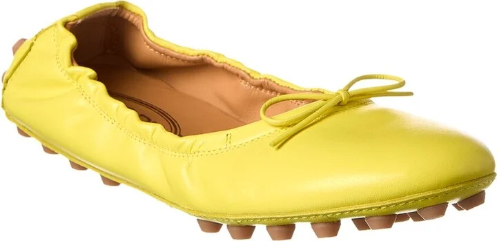 Tods Bubble Leather Ballerina Flat