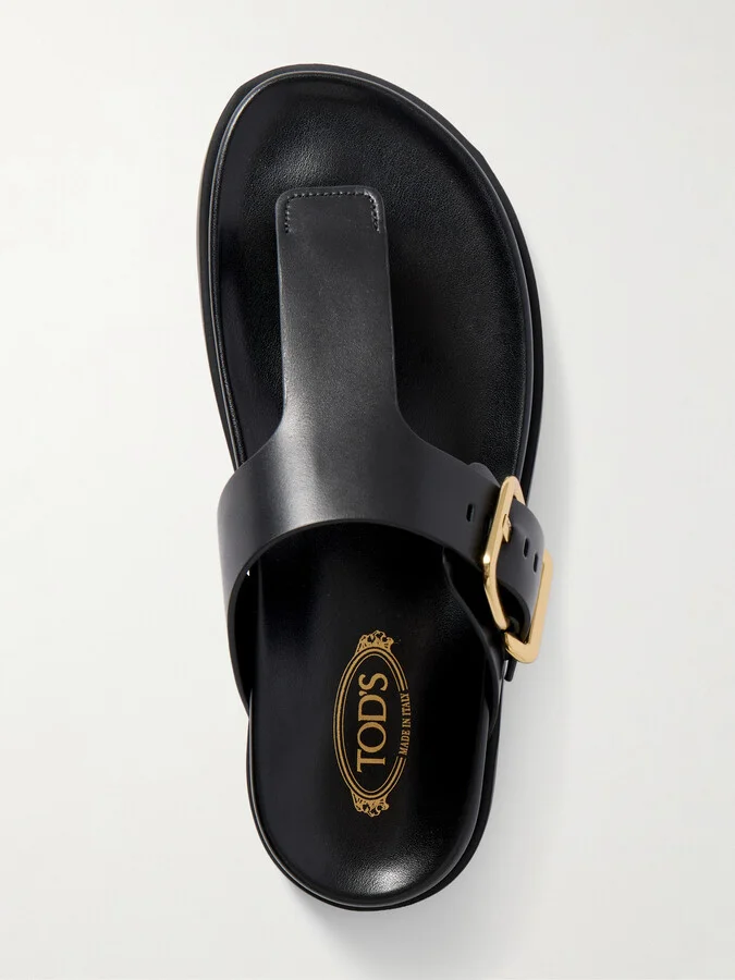 Tod's - Buckled Leather Sandals - Black - Image 5