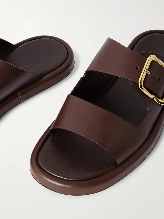 Tod's - Buckled Leather Sandals - Brown - Image 4