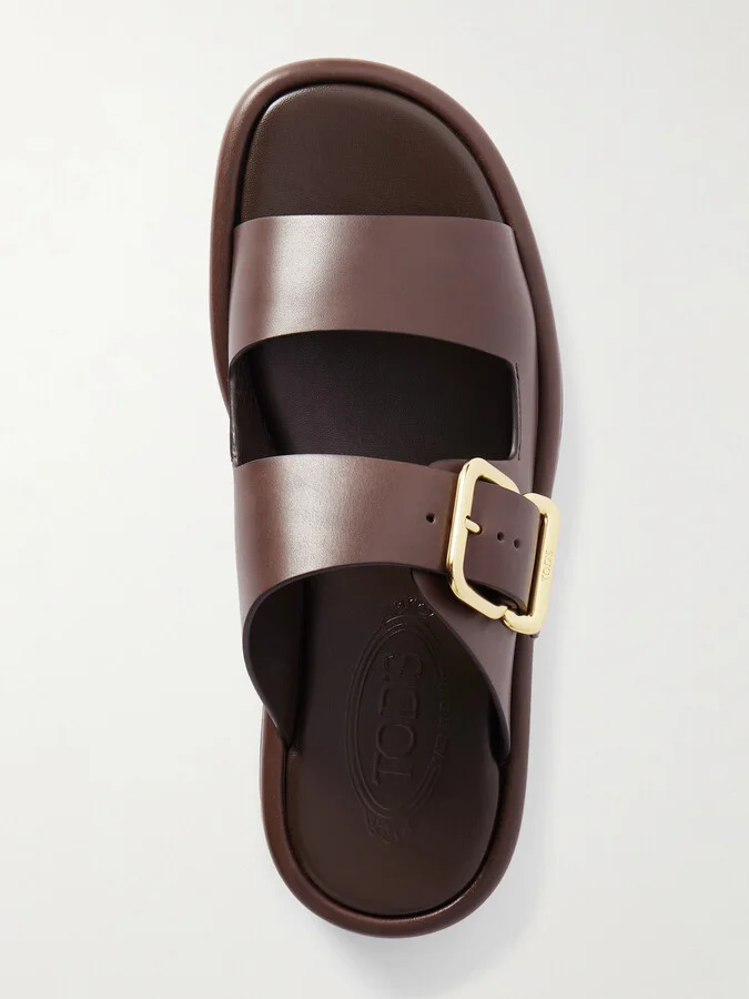 Tod's - Buckled Leather Sandals - Brown - Image 5