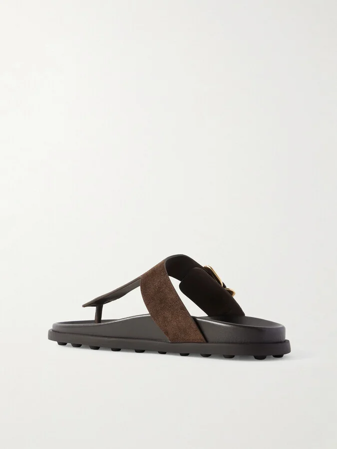 Tod's - Buckled Suede Sandals - Brown - Image 3