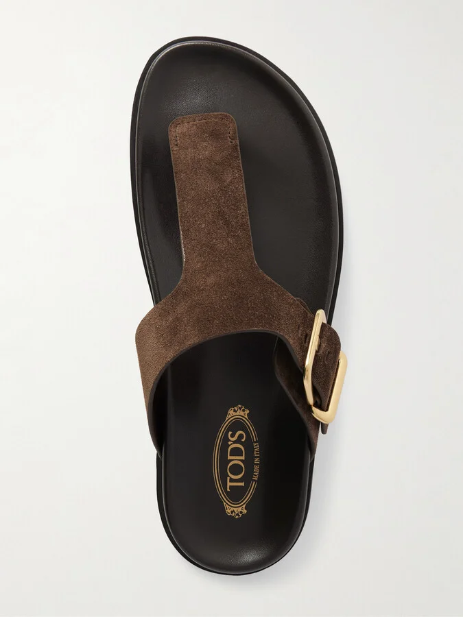 Tod's - Buckled Suede Sandals - Brown - Image 5