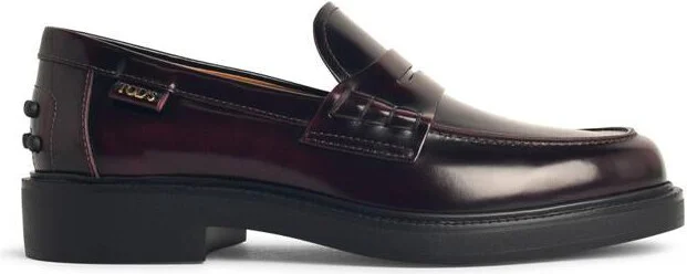 Tod'S Burgundy Leather Loafers