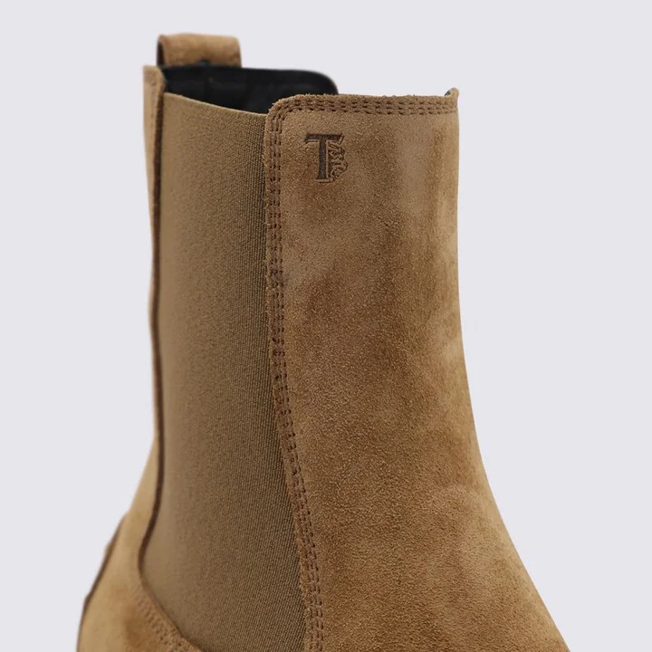 Tod'S Camel Suede And Leather Boots - Image 4
