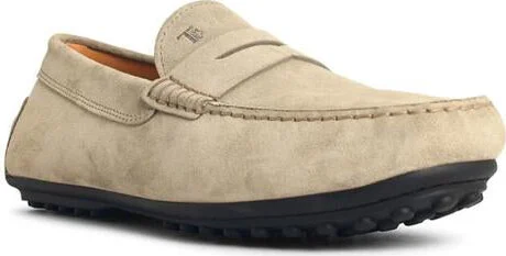 Tod'S 'City Gommino' Beige Suede Loafers - Image 2