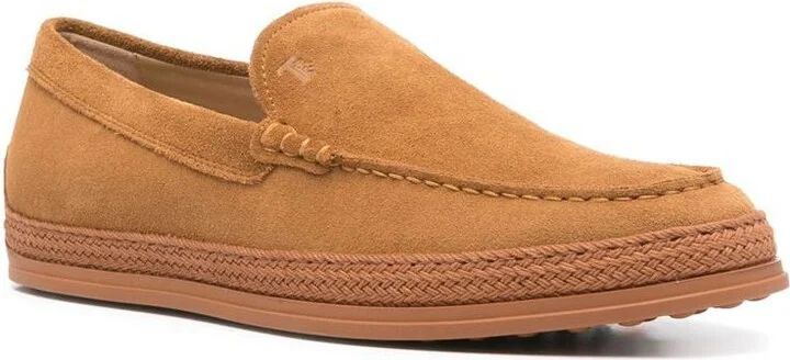 Tod'S Cord Weaving Slip-On Suede Loafers Shoes - Image 2