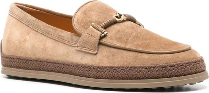 Tod'S Cord Weaving T Ring Suede Loafers Shoes - Image 2