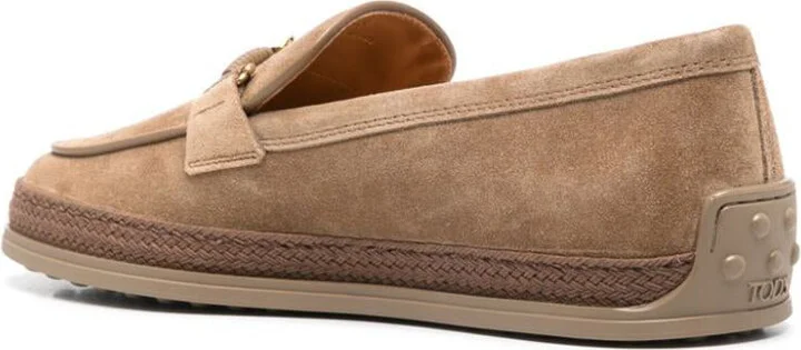 Tod'S Cord Weaving T Ring Suede Loafers Shoes - Image 3
