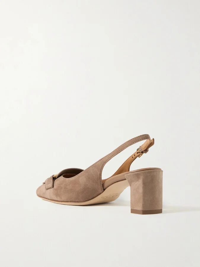 Tod's - Cuoio Embellished Suede Pumps - Brown - Image 3