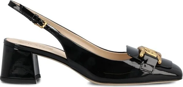 Tod's Cuoio Square Toe Logo-Engraved Pumps