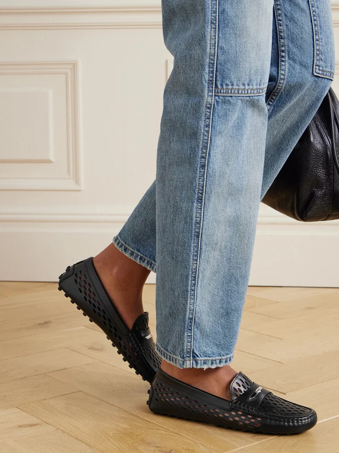 Tod's - Cutout Leather Loafers - Black - Image 2