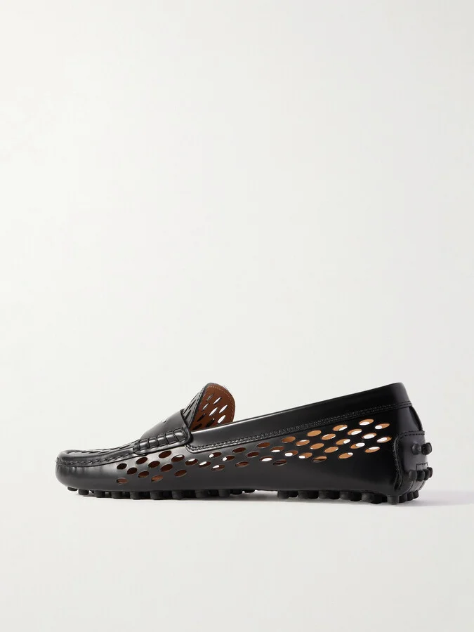 Tod's - Cutout Leather Loafers - Black - Image 3