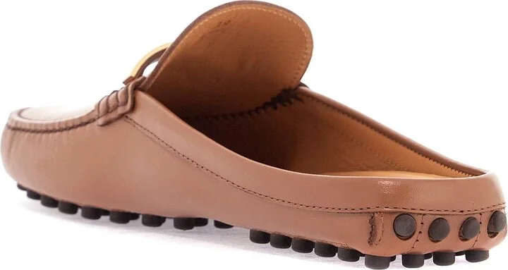 TOD'S dark brown calfskin slip-on with metal detail - Image 2