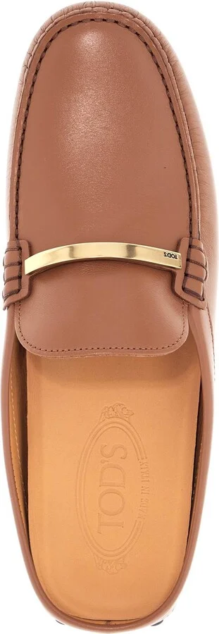 TOD'S dark brown calfskin slip-on with metal detail - Image 3