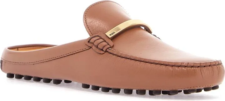 TOD'S dark brown calfskin slip-on with metal detail - Image 4