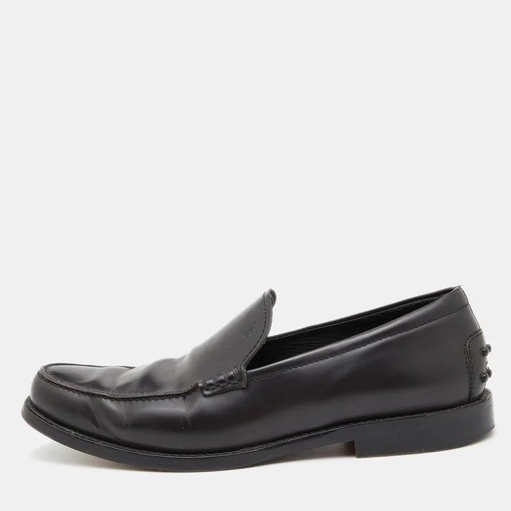 Tod's Dark Brown Leather Slip On Loafers Size 41