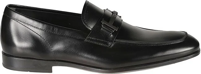 Tod's Double T Plaque Almond Toe Loafers