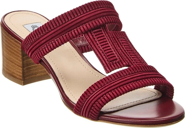 Tod's Double T Strap Suede Sandals