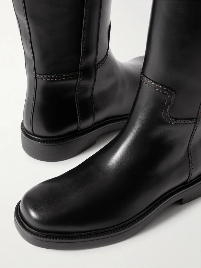 Tod's - Embellished Leather Knee Boots - Black - Image 4