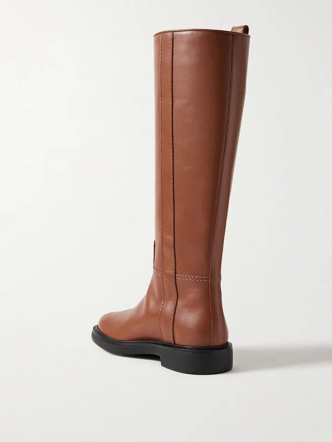 Tod's - Embellished Leather Knee Boots - Brown - Image 3
