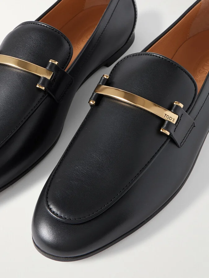 Tod's - Embellished Leather Loafers - Black - Image 4