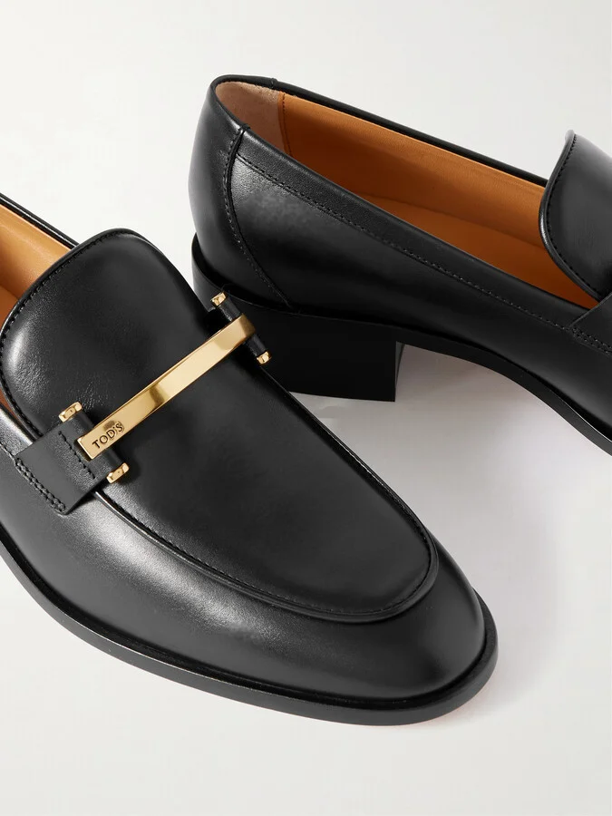 Tod's - Embellished Leather Loafers - Black - Image 4