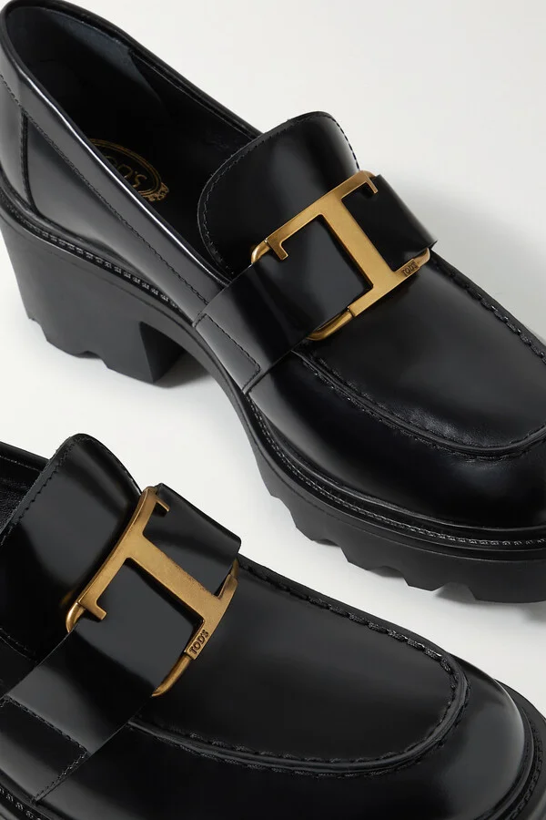 Tod's - Embellished Leather Loafers - Black - Image 4